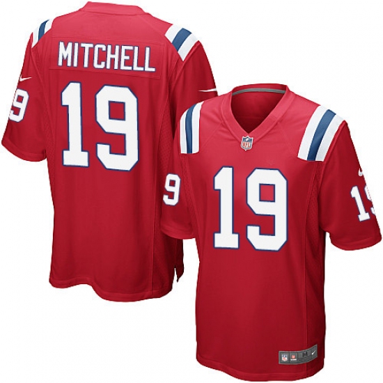 Men's Nike New England Patriots #19 Malcolm Mitchell Game Red Alternate NFL Jersey - Ujersey