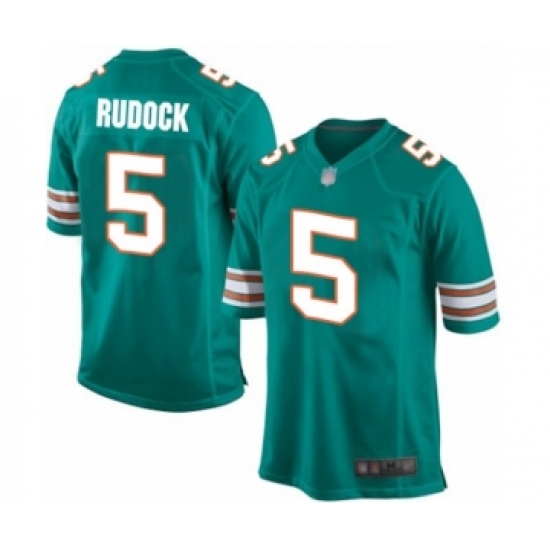 Men's Miami Dolphins #5 Jake Rudock Game Aqua Green Alternate Football Jersey - Ujersey