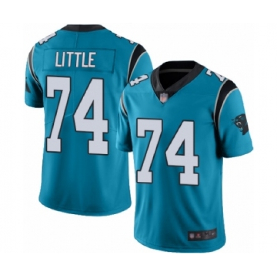 Men's Carolina Panthers #74 Greg Little Limited Blue Rush Vapor Untouchable Football Jersey - Ujersey