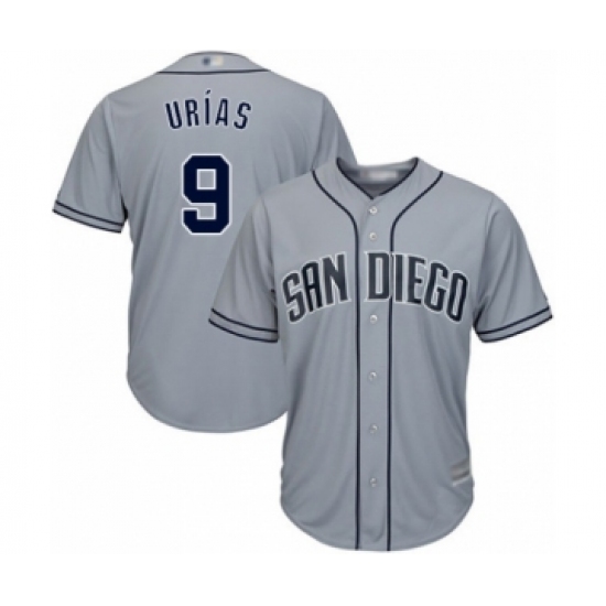 Men's San Diego Padres #9 Luis Urias Authentic Grey Road Cool Base Baseball Player Jersey - Ujersey