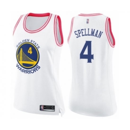 Women's Golden State Warriors #4 Omari Spellman Swingman White ink Fashion Basketball Jersey - Ujersey