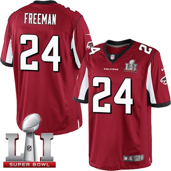 Men's Nike Atlanta Falcons #24 Devonta Freeman Red Team Color Super Bowl LI 51 Vapor Untouchable Limited Player NFL Jersey - Ujersey