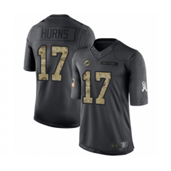 Youth Miami Dolphins #17 Allen Hurns Limited Black 2016 Salute to Service Football Jersey - Ujersey
