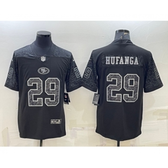 Men's San Francisco 49ers #29 Talanoa Hufanga Black Reflective Limited Stitched Football Jersey - Ujersey