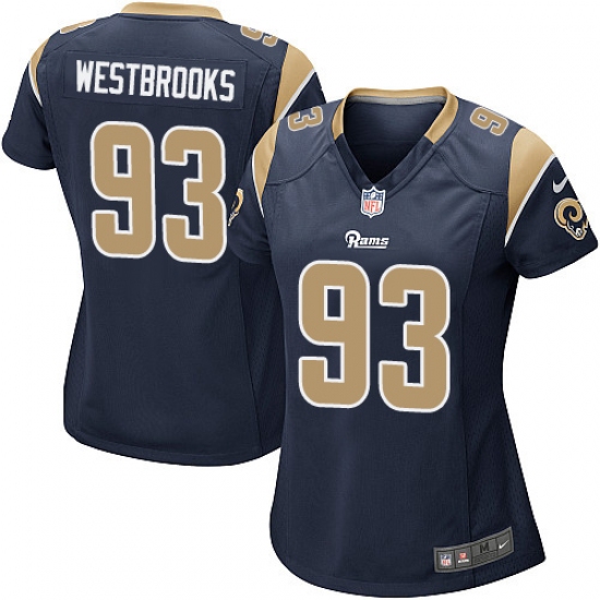 Women's Nike Los Angeles Rams #93 Ethan Westbrooks Game Navy Blue Team Color NFL Jersey - Ujersey