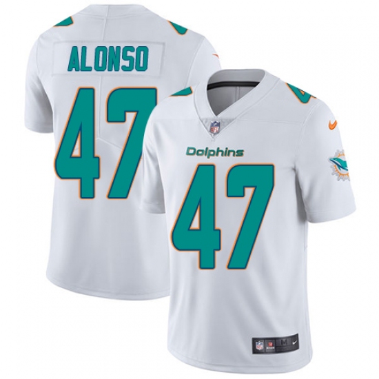 Youth Nike Miami Dolphins #47 Kiko Alonso White Vapor Untouchable Limited Player NFL Jersey - Ujersey