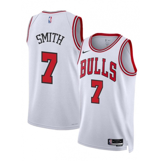 Men's Chicago Bulls #7 Jalen Smith White 2024 Association Edition Stitched Basketball Jersey - Ujersey
