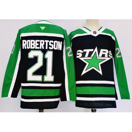 Men's Dallas Stars #21 Jason Robertson Black 2024-25 Reverse Retro Stitched Jersey - Ujersey