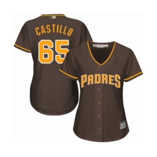 Women's San Diego Padres #65 Jose Castillo Authentic Brown Alternate Cool Base Baseball Player Jersey