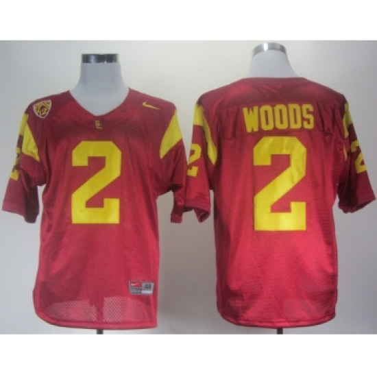 USC Trojans 2 Woods Red Pac-12 Patch Jerseys