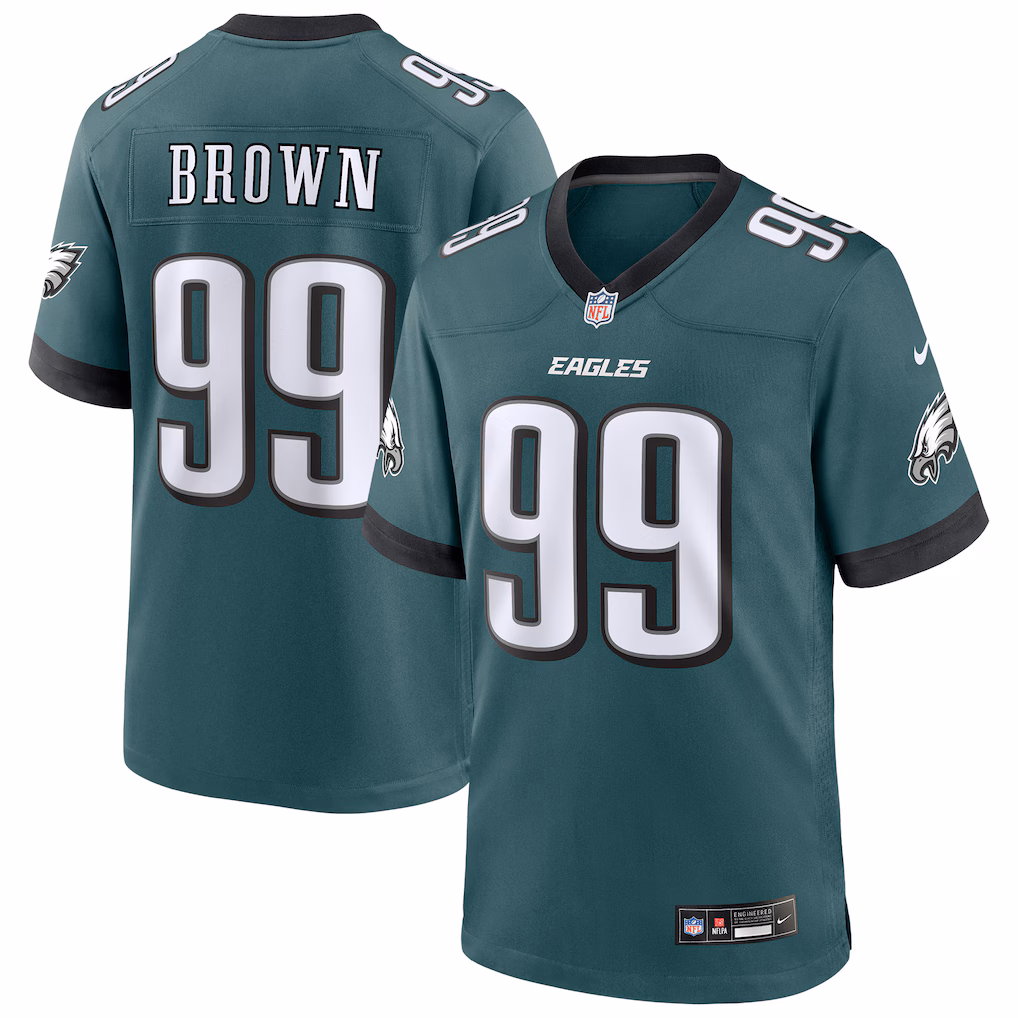 Men's Philadelphia Eagles Jerome Brown Nike Midnight Green Team Retired Player Game Jersey