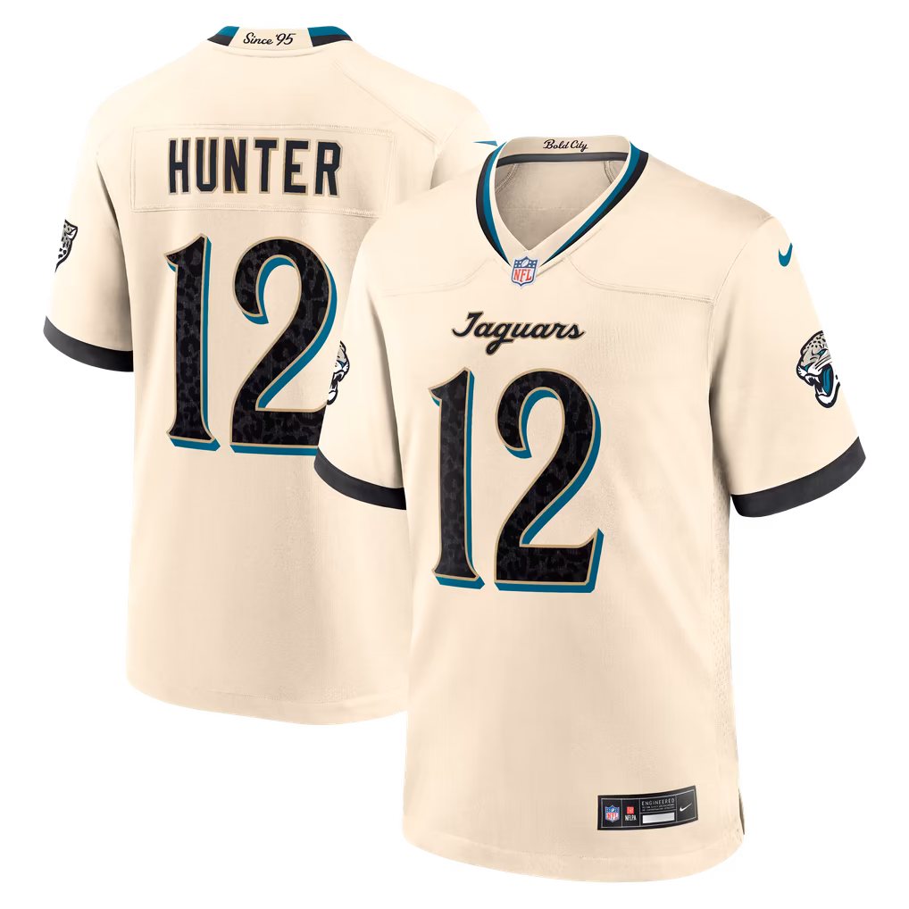 Men's Jacksonville Jaguars Travis Hunter Nike Natural 2026 Rivalries Collection Game Jersey - Ujersey