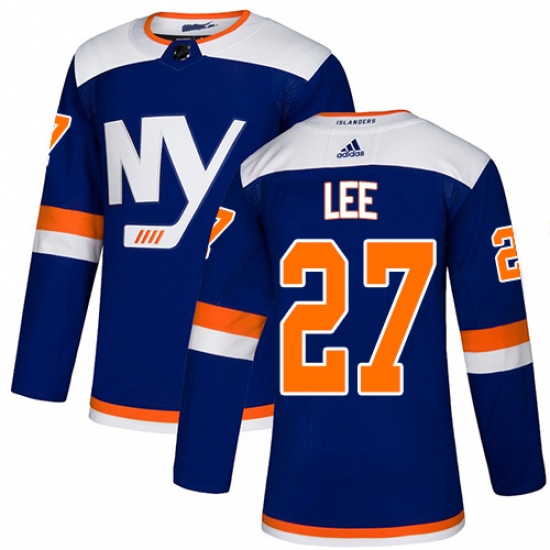 Men's Adidas New York Islanders #27 Anders Lee Premier Blue Alternate NHL Jersey - Ujersey