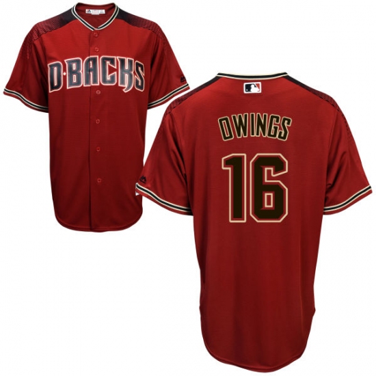 Men's Majestic Arizona Diamondbacks #16 Chris Owings Authentic Red Alternate Cool Base MLB Jersey - Ujersey