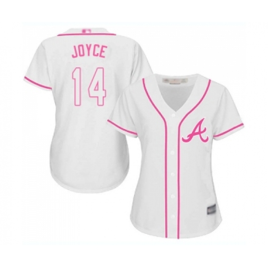 Women's Atlanta Braves #14 Matt Joyce Replica White Fashion Cool Base Baseball Jersey - Ujersey