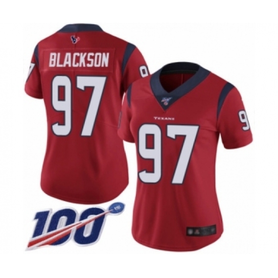 Women's Houston Texans #97 Angelo Blackson Red Alternate Vapor Untouchable Limited Player 100th Season Football Jersey - Ujersey