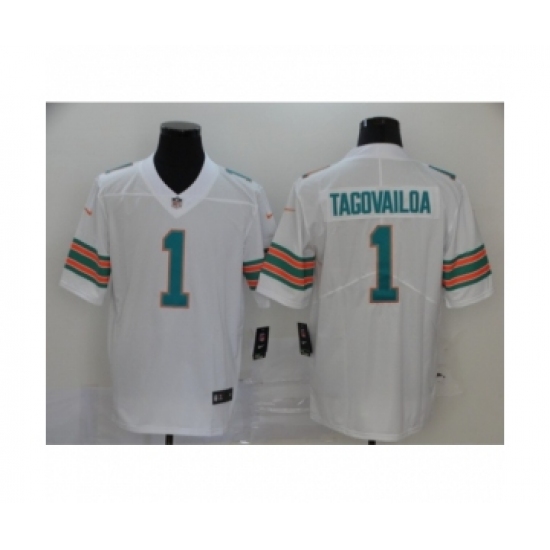 Men's Miami Dolphins #1 Tua Tagovailoa 2020 White Alternate Vapor Limited Jersey