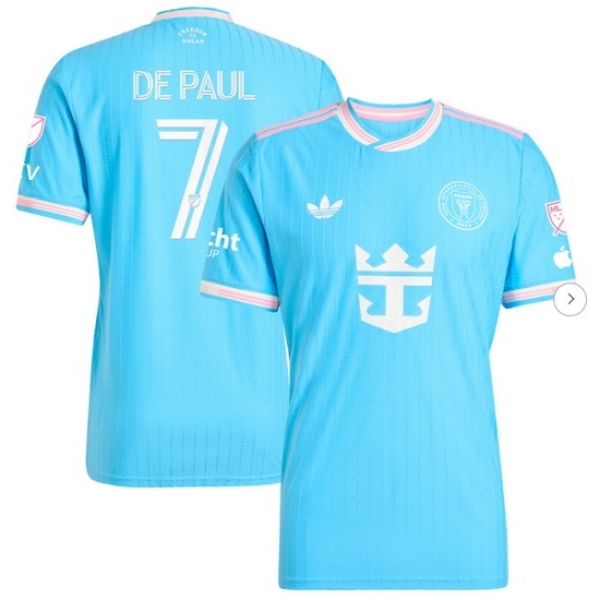 Men's Inter Miami CF Rodrigo De Paul adidas Originals Blue 2025 Third Authentic Player Jersey - Ujersey