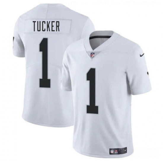 Men's Las Vegas Raiders #1 Tre Tucker White 2025 Vapor Football Stitched Jersey - Ujersey