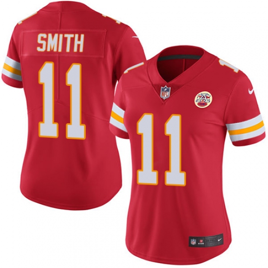 Women's Nike Kansas City Chiefs #11 Alex Smith Red Team Color Vapor Untouchable Limited Player NFL Jersey - Ujersey