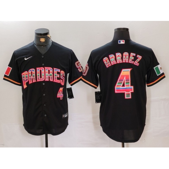 Men's San Diego Padres #4 Luis Arraez Black Mexico Cool Base Stitched Baseball Jersey - Ujersey