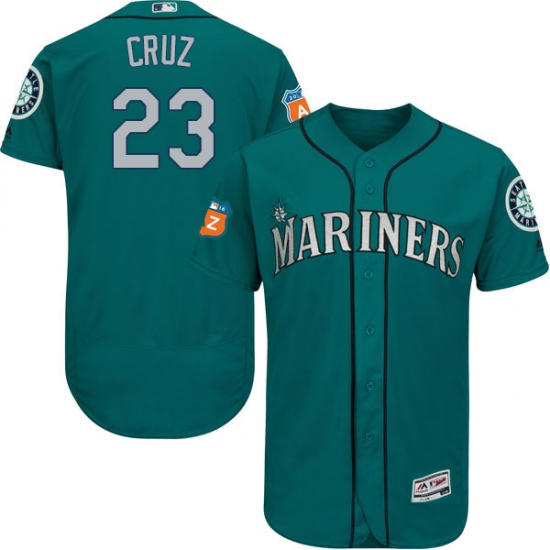 Men's Majestic Seattle Mariners #23 Nelson Cruz Teal Green Alternate Flex Base Authentic Collection MLB Jersey - Ujersey