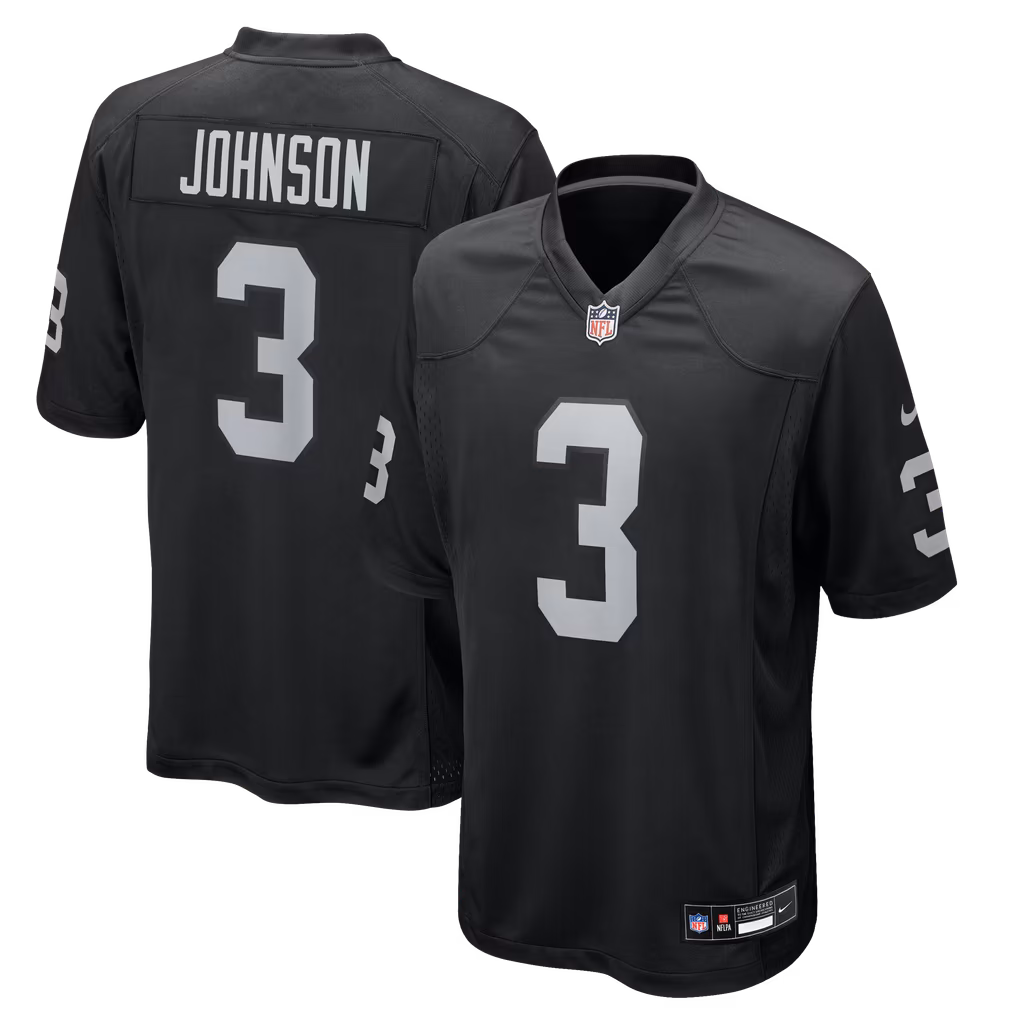 Men's Las Vegas Raiders Taron Johnson Nike Black Team Game Jersey