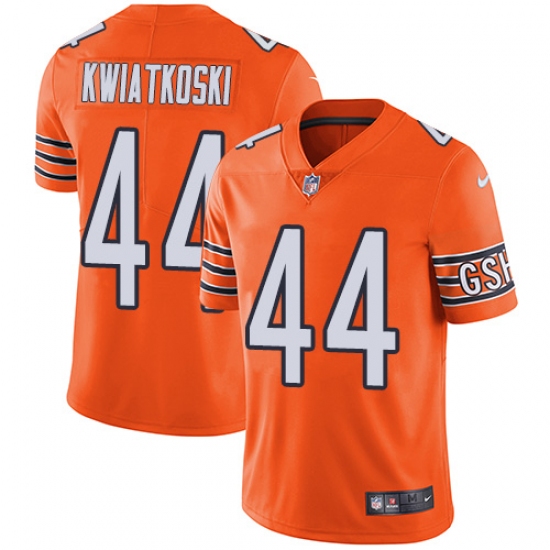 Men's Nike Chicago Bears #44 Nick Kwiatkoski Limited Orange Rush Vapor Untouchable NFL Jersey - Ujersey