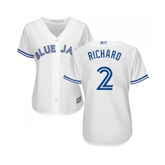 Women's Toronto Blue Jays #2 Clayton Richard Replica White Home Baseball Jersey - Ujersey