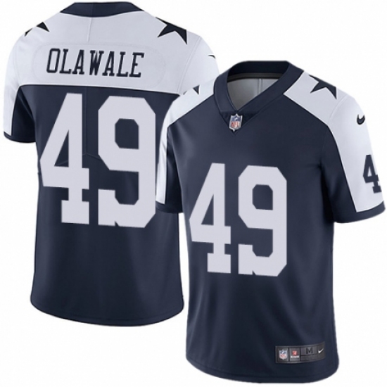 Youth Nike Dallas Cowboys #49 Jamize Olawale Navy Blue Throwback Alternate Vapor Untouchable Limited Player NFL Jersey - Ujersey