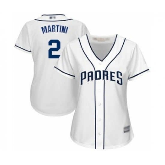 Women's San Diego Padres #2 Nick Martini Authentic White Home Cool Base Baseball Player Jersey - Ujersey