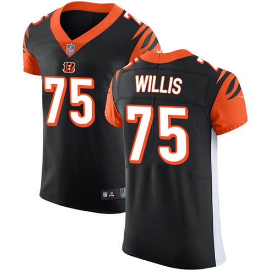 Men's Nike Cincinnati Bengals #75 Jordan Willis Black Team Color Vapor Untouchable Elite Player NFL Jersey - Ujersey