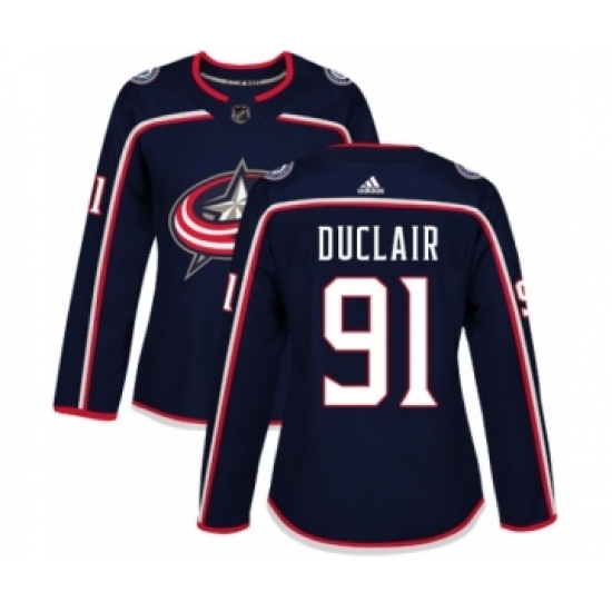 Women's Adidas Columbus Blue Jackets #91 Anthony Duclair Premier Navy Blue Home NHL Jersey - Ujersey