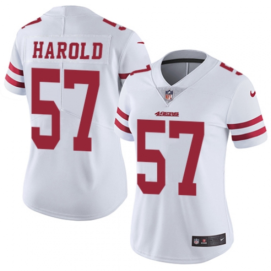 Women's Nike San Francisco 49ers #57 Eli Harold Elite White NFL Jersey - Ujersey