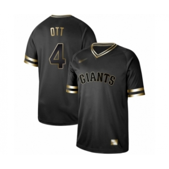 Men's San Francisco Giants #4 Mel Ott Authentic Black Gold Fashion Baseball Jersey - Ujersey