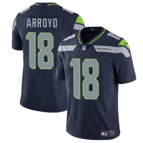 Men's Seattle Seahawks #18 Elijah Arroyo Navy 2025 Draft Vapor Limited Football Stitched Jersey - Ujersey