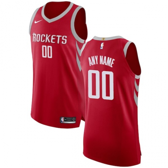 Men's Houston Rockets Nike Red Authentic Custom Jersey - Icon Edition - Ujersey