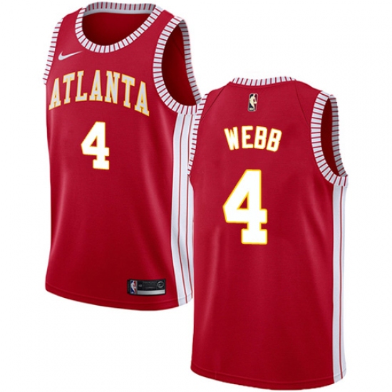 Youth Nike Atlanta Hawks #4 Spud Webb Authentic Red NBA Jersey Statement Edition - Ujersey