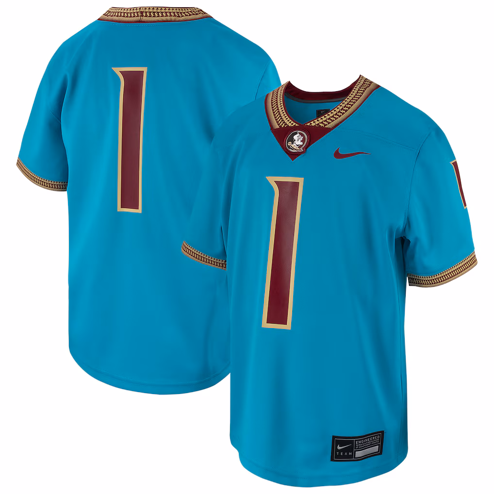 Youth Nike #1 Turquoise Florida State Seminoles Untouchable Replica Game Jersey