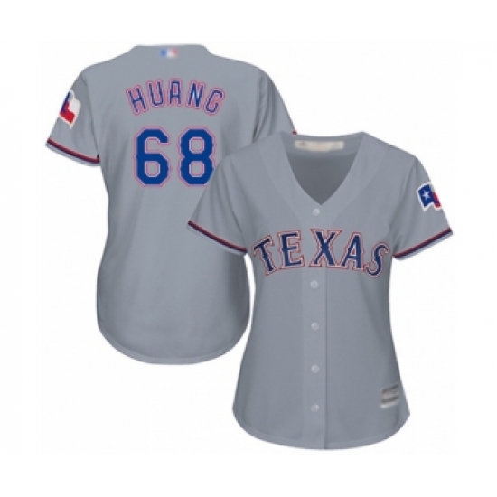 Women's Texas Rangers #68 Wei-Chieh Huang Authentic Grey Road Cool Base Baseball Player Jersey - Ujersey