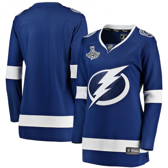 Women's Tampa Bay Lightning Fanatics Branded Blue Blank Home 2020 Stanley Cup Champions Breakaway Jersey - Ujersey