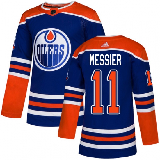 Youth Adidas Edmonton Oilers #11 Mark Messier Authentic Royal Blue Alternate NHL Jersey - Ujersey