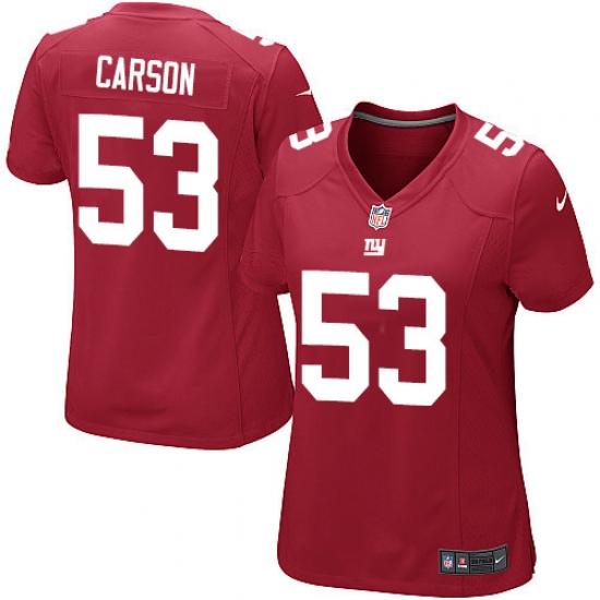 Women's Nike New York Giants #53 Harry Carson Game Red Alternate NFL Jersey - Ujersey