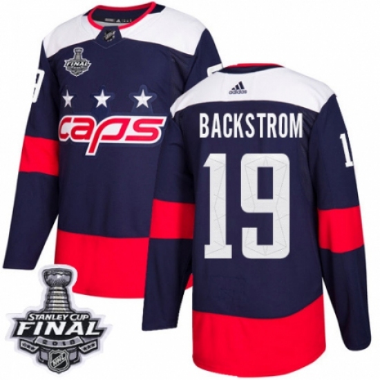 Youth Adidas Washington Capitals #19 Nicklas Backstrom Authentic Navy Blue 2018 Stadium Series 2018 Stanley Cup Final NHL Jersey - Ujersey