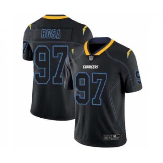 Men's Los Angeles Chargers #97 Joey Bosa Limited Lights Out Black Rush Football Jersey - Ujersey