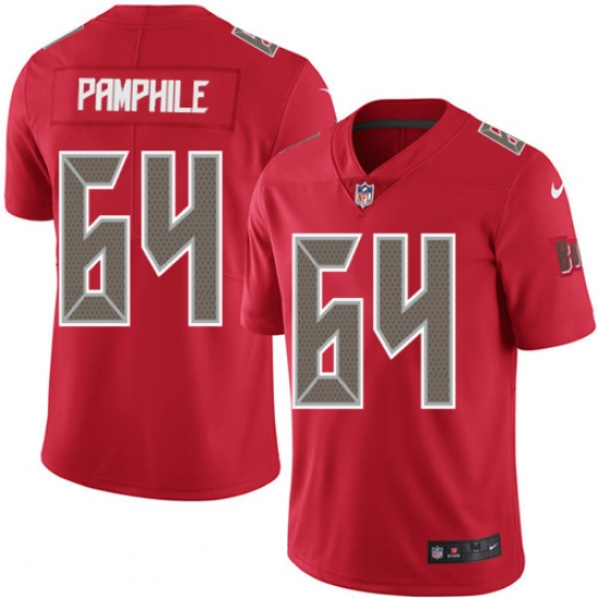 Men's Nike Tampa Bay Buccaneers #64 Kevin Pamphile Limited Red Rush Vapor Untouchable NFL Jersey - Ujersey