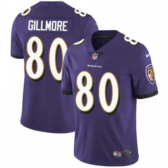 Youth Nike Baltimore Ravens #80 Crockett Gillmore Purple Team Color Vapor Untouchable Limited Player NFL Jersey - Ujersey