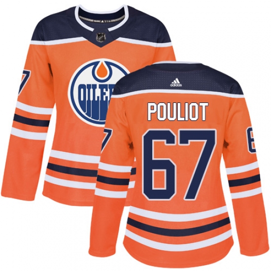 Women's Adidas Edmonton Oilers #67 Benoit Pouliot Authentic Orange Home NHL Jersey - Ujersey