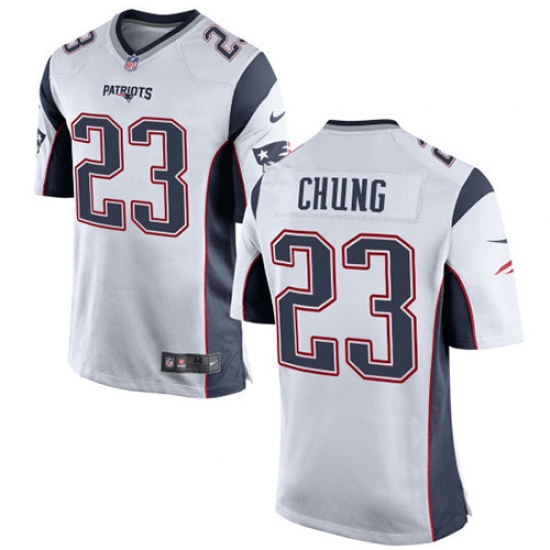 Men's Nike New England Patriots #23 Patrick Chung Game White NFL Jersey - Ujersey