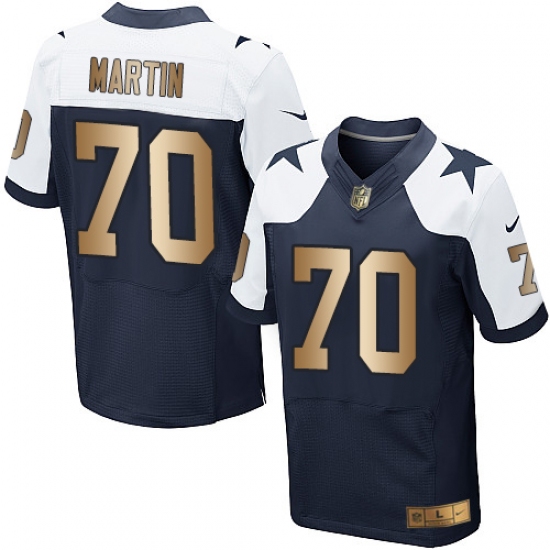 Men's Nike Dallas Cowboys #70 Zack Martin Elite Navy/Gold Throwback Alternate NFL Jersey - Ujersey